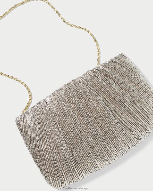 Loeffler Randall poser kvinner brit flat plissert clutch FT8D393 champagne