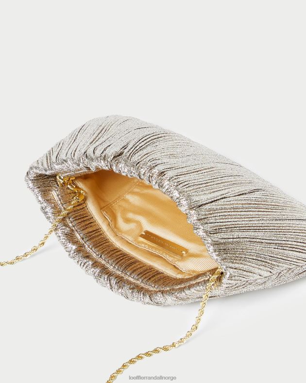 Loeffler Randall poser kvinner brit flat plissert clutch FT8D393 champagne