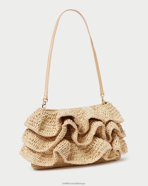 Loeffler Randall poser kvinner odette volangclutch FT8D375 naturlig