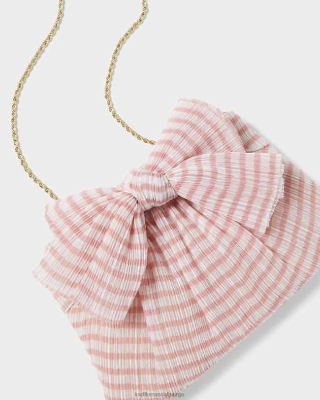 Loeffler Randall poser kvinner rayne bue clutch FT8D380 myk rosa gingham