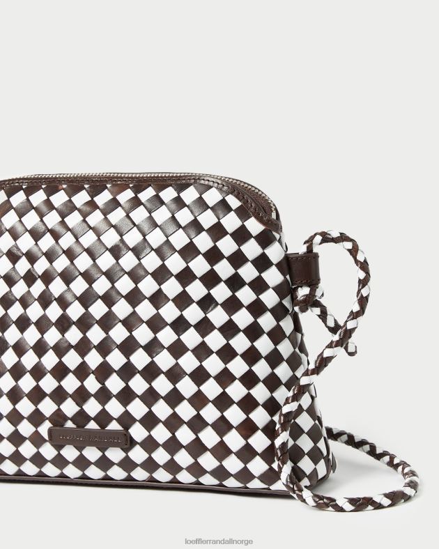 Loeffler Randall poser kvinner mallory vevd crossbody FT8D332 sjokolade/hvit
