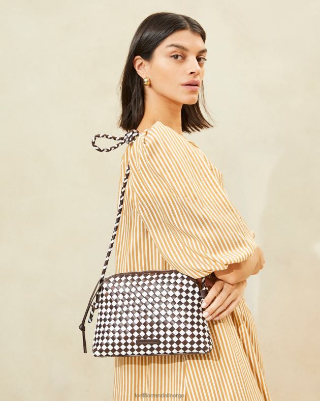 Loeffler Randall poser kvinner mallory vevd crossbody FT8D332 sjokolade/hvit