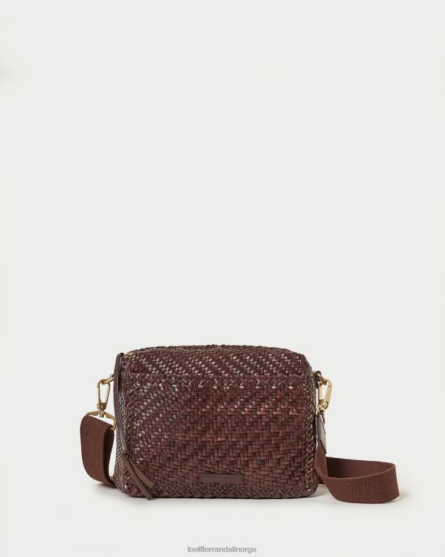 Loeffler Randall poser kvinner patricia vevd kameraveske FT8D327 sjokolade