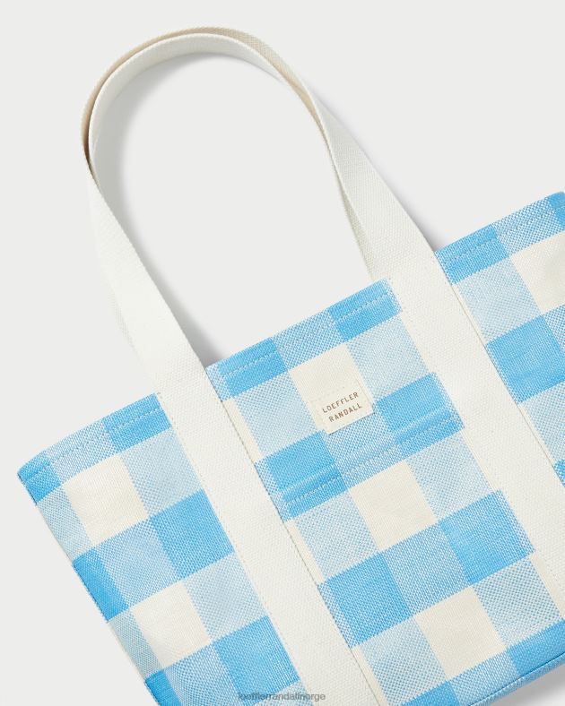 Loeffler Randall poser kvinner Bennett medium tote FT8D319 blå gingham