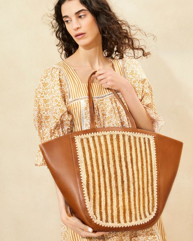 Loeffler Randall poser kvinner katia bevinget veske FT8D321 naturlig/brun/konjakk