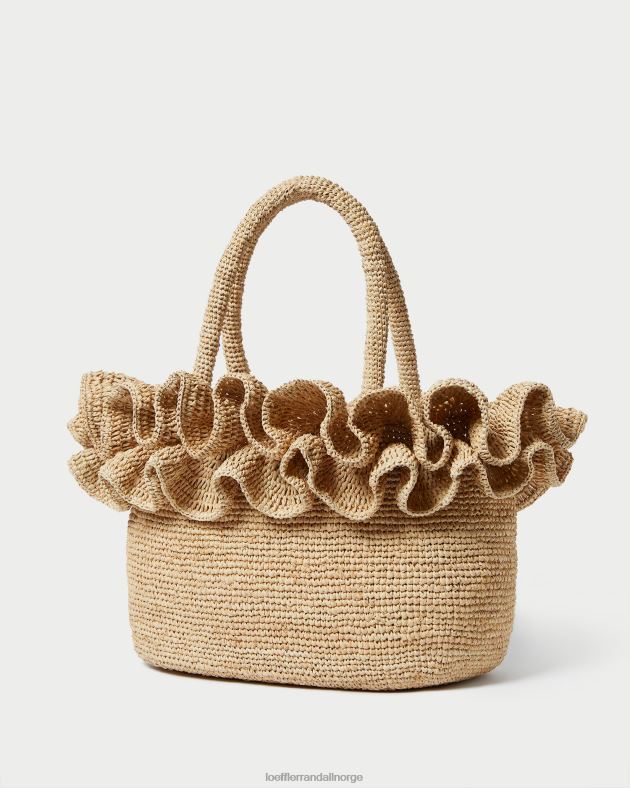 Loeffler Randall poser kvinner lori raffia volangveske FT8D322 naturlig