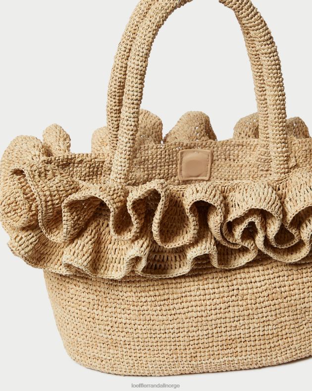Loeffler Randall poser kvinner lori raffia volangveske FT8D322 naturlig