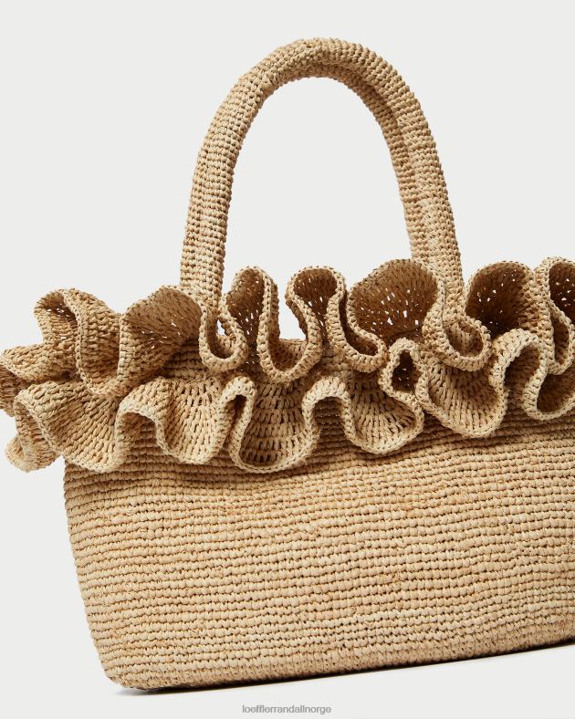 Loeffler Randall poser kvinner lori raffia volangveske FT8D322 naturlig