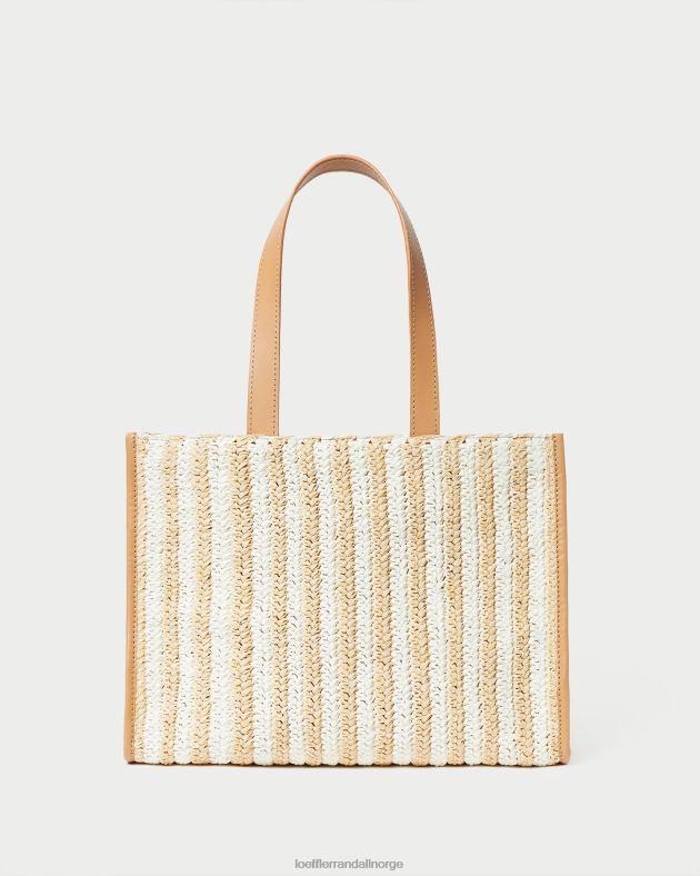 Loeffler Randall poser kvinner pia naturlig heklet veske FT8D323 hvit/naturlig stripe