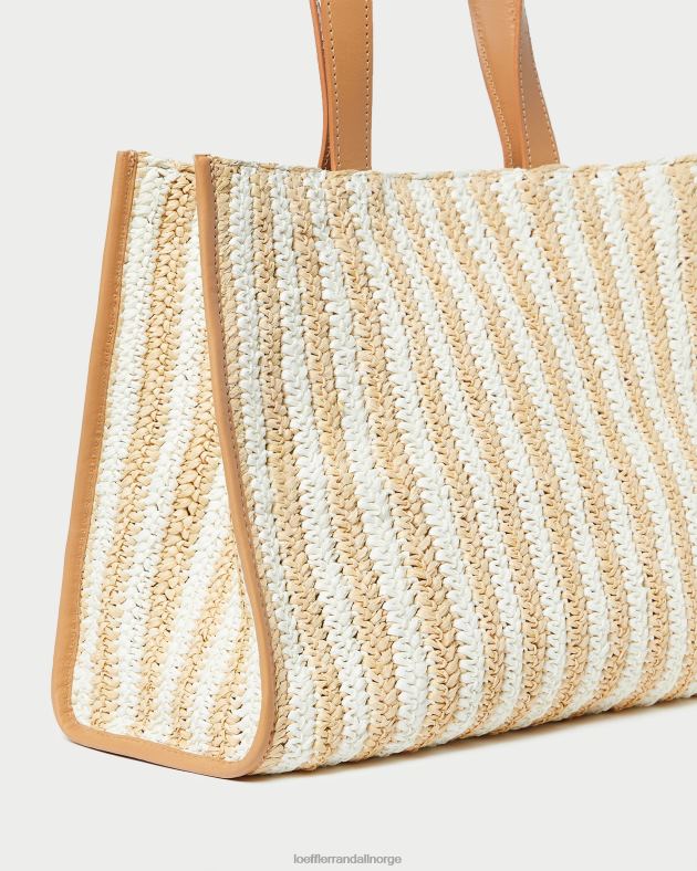 Loeffler Randall poser kvinner pia naturlig heklet veske FT8D323 hvit/naturlig stripe