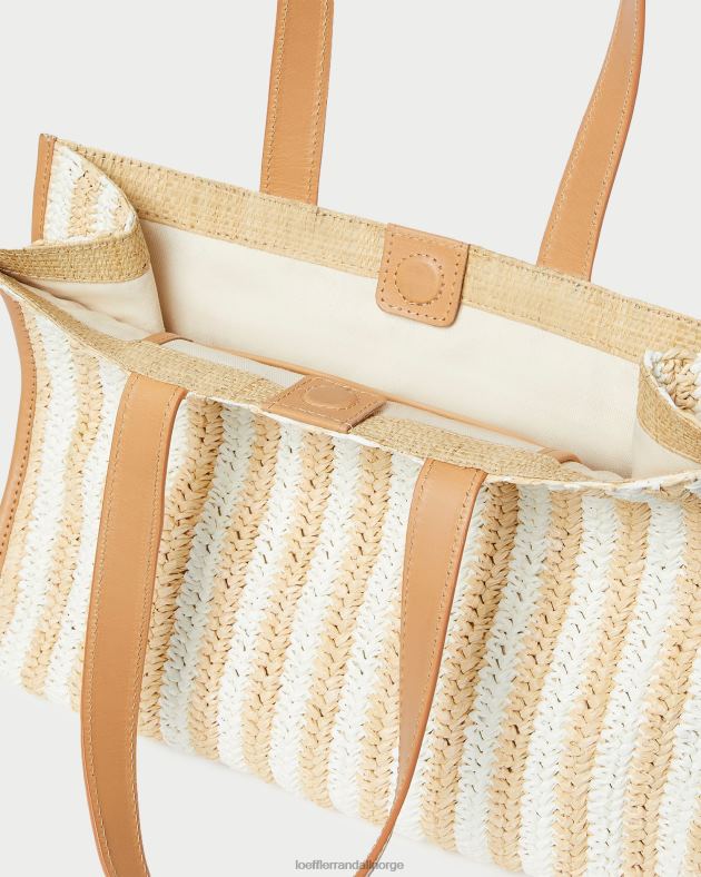 Loeffler Randall poser kvinner pia naturlig heklet veske FT8D323 hvit/naturlig stripe