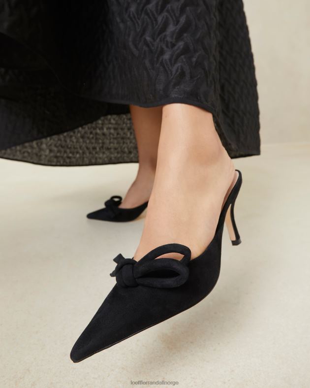 Loeffler Randall sko kvinner amyra bue kattunge muldyr FT8D57 svart