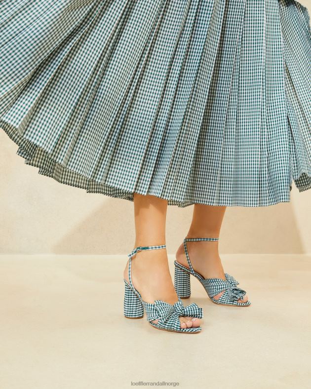 Loeffler Randall sko kvinner camellia bue hæl FT8D96 mini grønn gingham