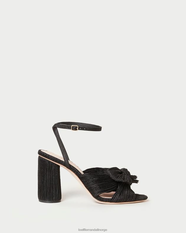 Loeffler Randall sko kvinner camellia plissert sløyfehæl FT8D17 svart