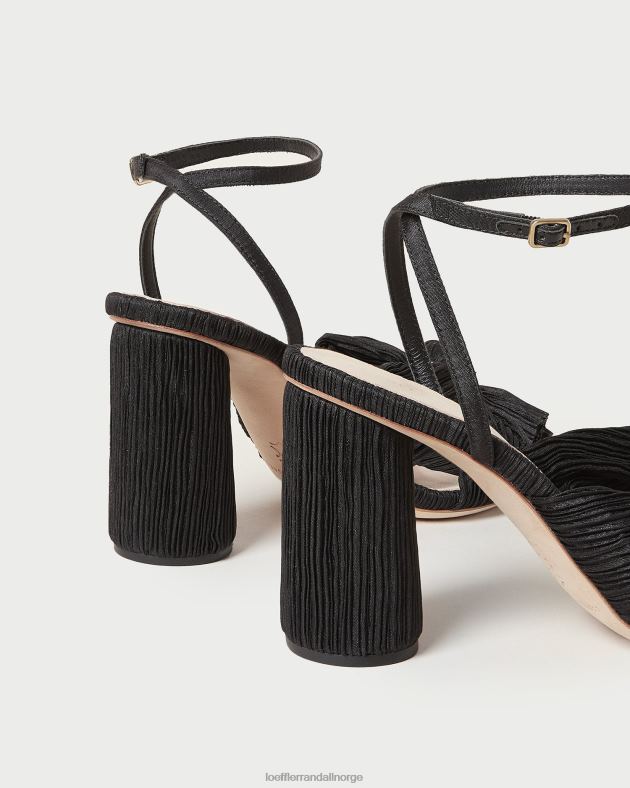 Loeffler Randall sko kvinner camellia plissert sløyfehæl FT8D17 svart