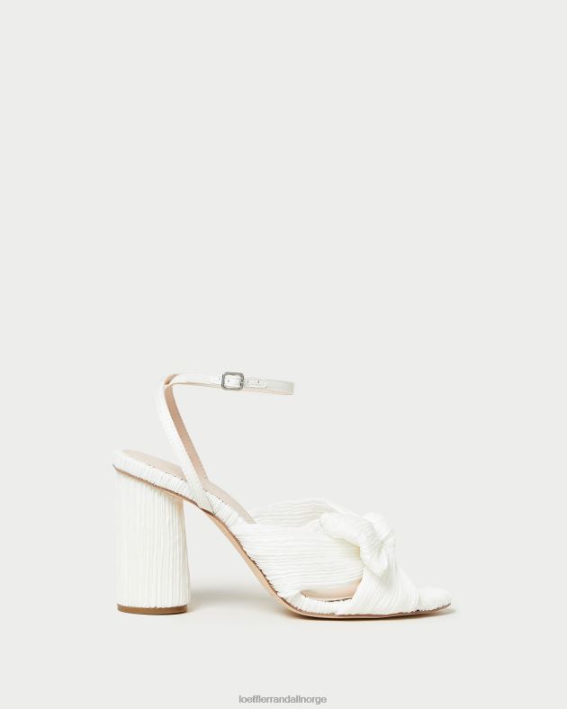 Loeffler Randall sko kvinner camellia plissert sløyfehæl FT8D32 hvit