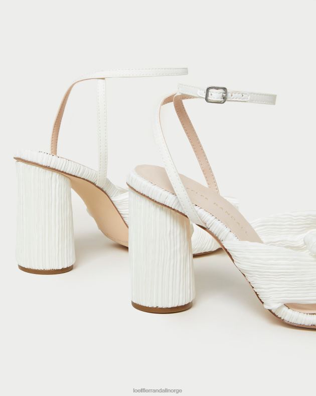 Loeffler Randall sko kvinner camellia plissert sløyfehæl FT8D32 hvit