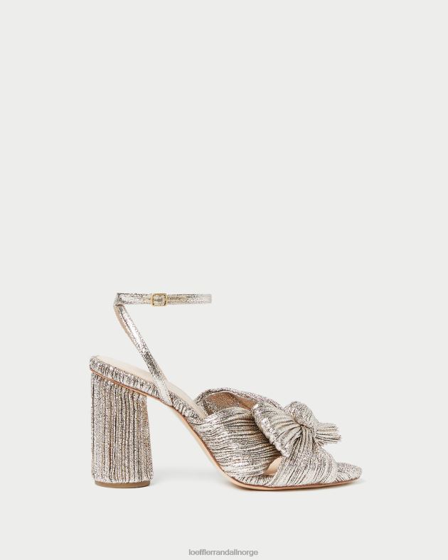 Loeffler Randall sko kvinner camellia plissert sløyfehæl FT8D64 champagne