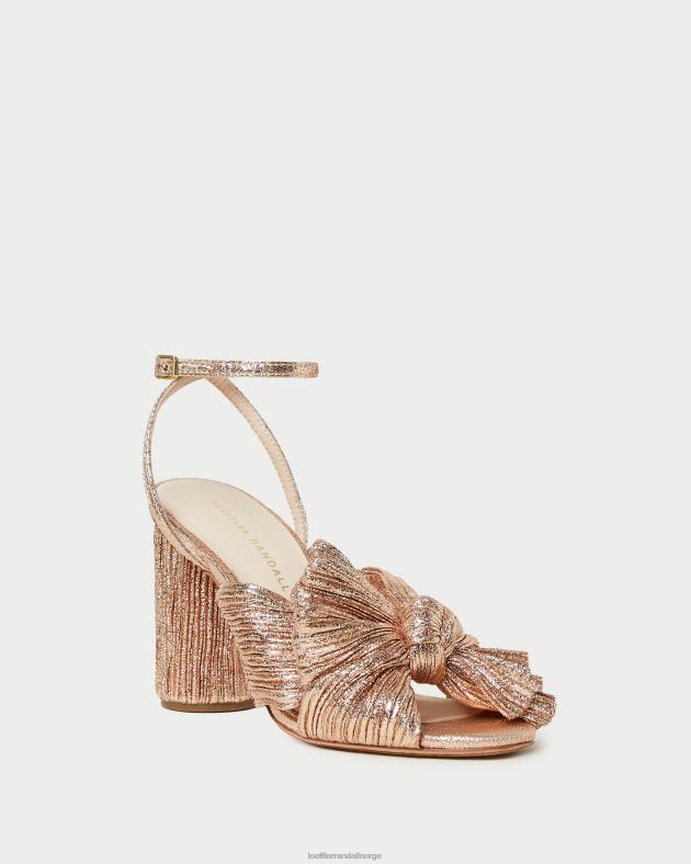 Loeffler Randall sko kvinner camellia plissert sløyfehæl FT8D72 sanddyne