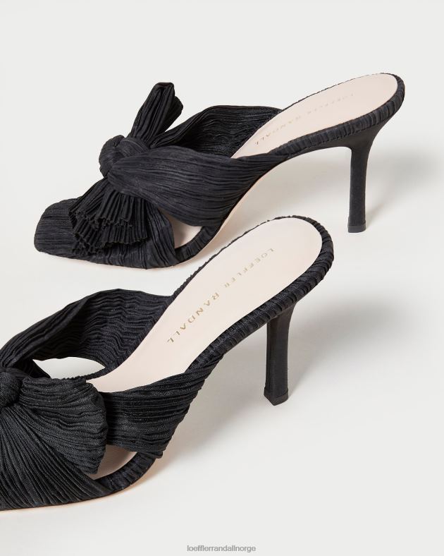 Loeffler Randall sko kvinner claudia plissert sløyfe muldyr FT8D60 svart