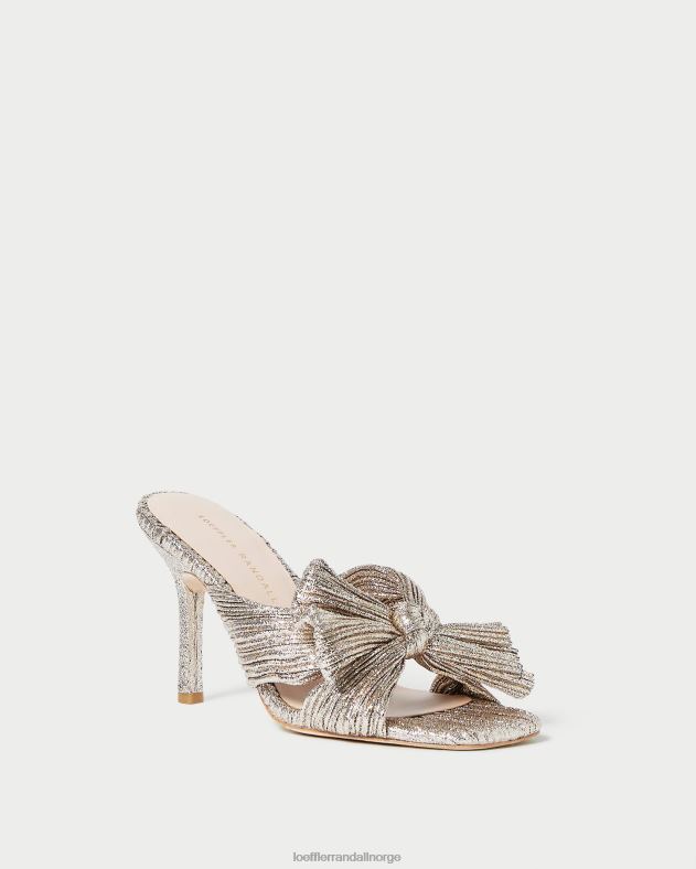 Loeffler Randall sko kvinner claudia plissert sløyfe muldyr FT8D94 champagne