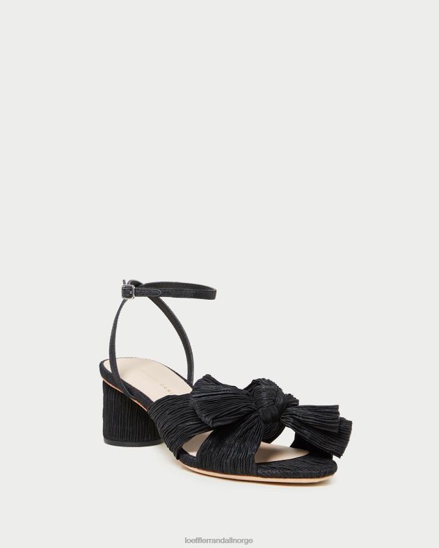 Loeffler Randall sko kvinner dahlia plissert sløyfehæl FT8D25 svart