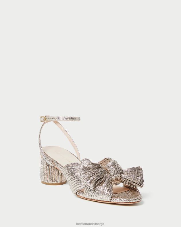 Loeffler Randall sko kvinner dahlia plissert sløyfehæl FT8D53 champagne