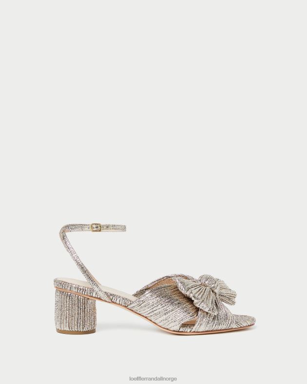 Loeffler Randall sko kvinner dahlia plissert sløyfehæl FT8D53 champagne