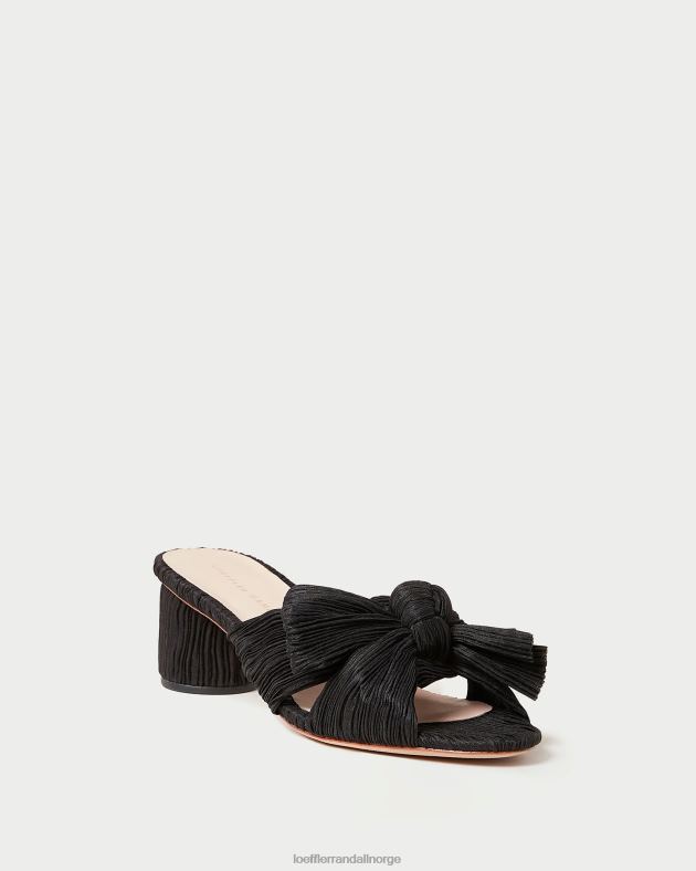 Loeffler Randall sko kvinner emilia plissert sløyfehæl FT8D18 svart
