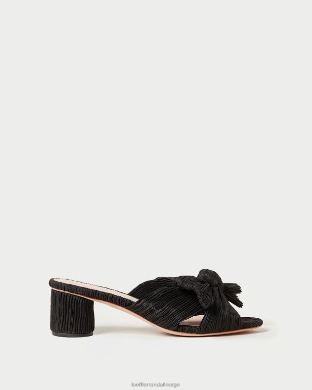 Loeffler Randall sko kvinner emilia plissert sløyfehæl FT8D18 svart