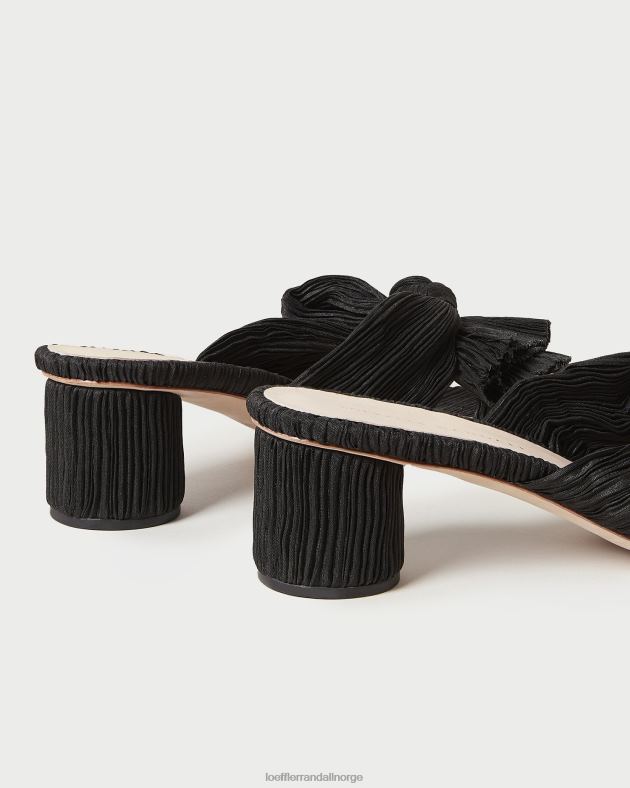Loeffler Randall sko kvinner emilia plissert sløyfehæl FT8D18 svart