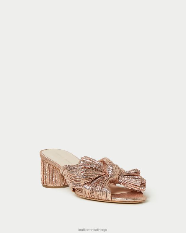 Loeffler Randall sko kvinner emilia plissert sløyfehæl FT8D63 sanddyne