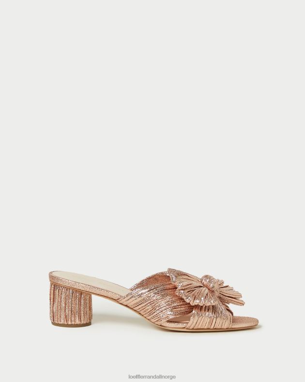 Loeffler Randall sko kvinner emilia plissert sløyfehæl FT8D63 sanddyne