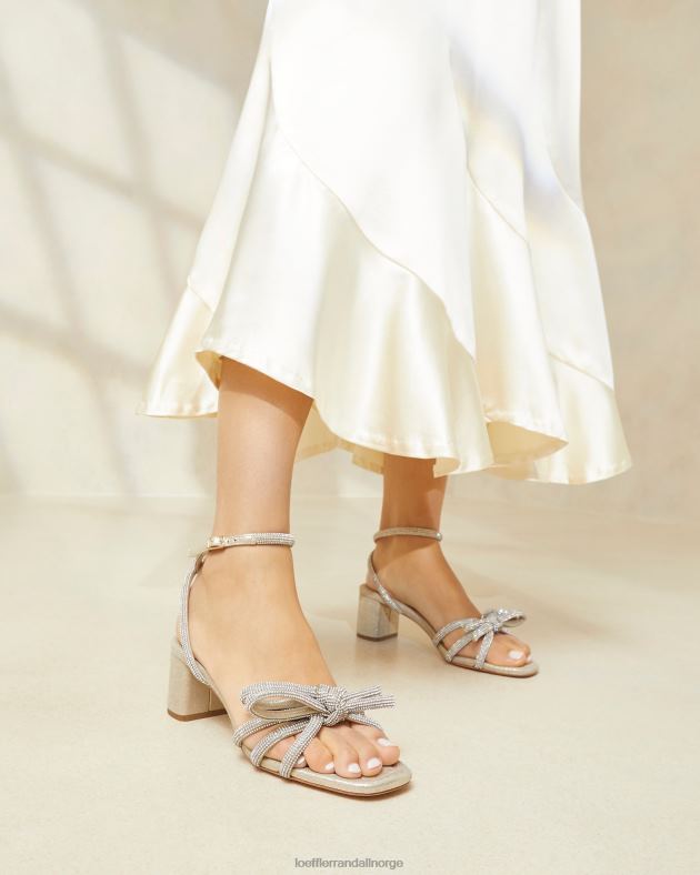Loeffler Randall sko kvinner mikel sløyfe sandal med mellomhæl FT8D15 cappuccino