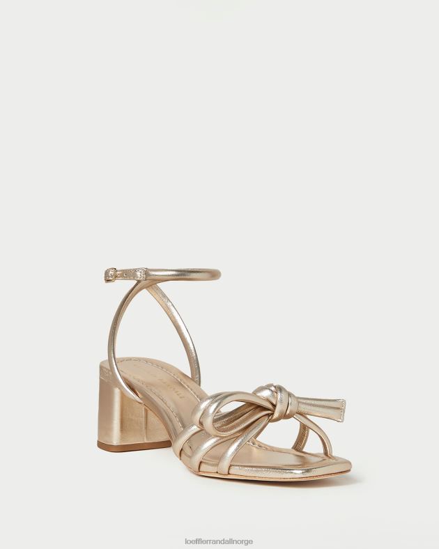 Loeffler Randall sko kvinner mikel sløyfe sandal med mellomhæl FT8D22 champagne