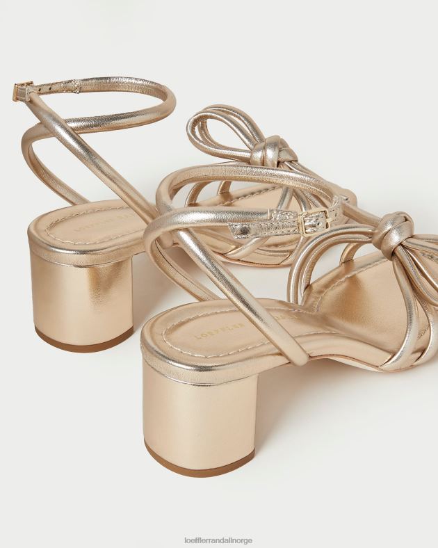 Loeffler Randall sko kvinner mikel sløyfe sandal med mellomhæl FT8D22 champagne
