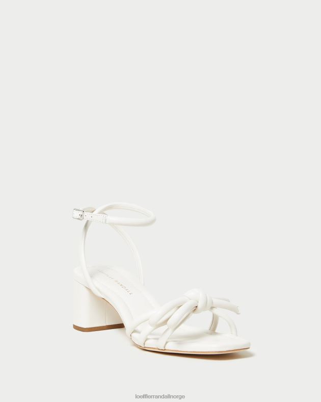 Loeffler Randall sko kvinner mikel sløyfe sandal med mellomhæl FT8D24 hvit