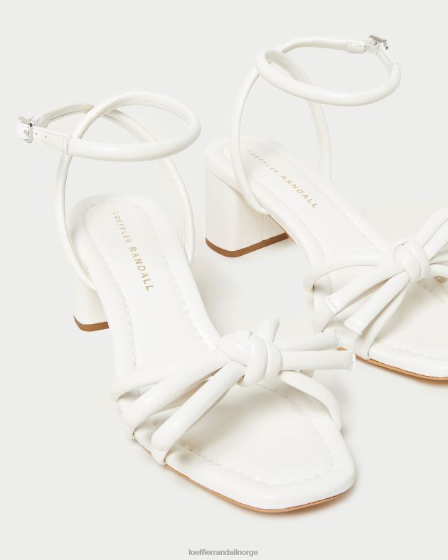 Loeffler Randall sko kvinner mikel sløyfe sandal med mellomhæl FT8D24 hvit