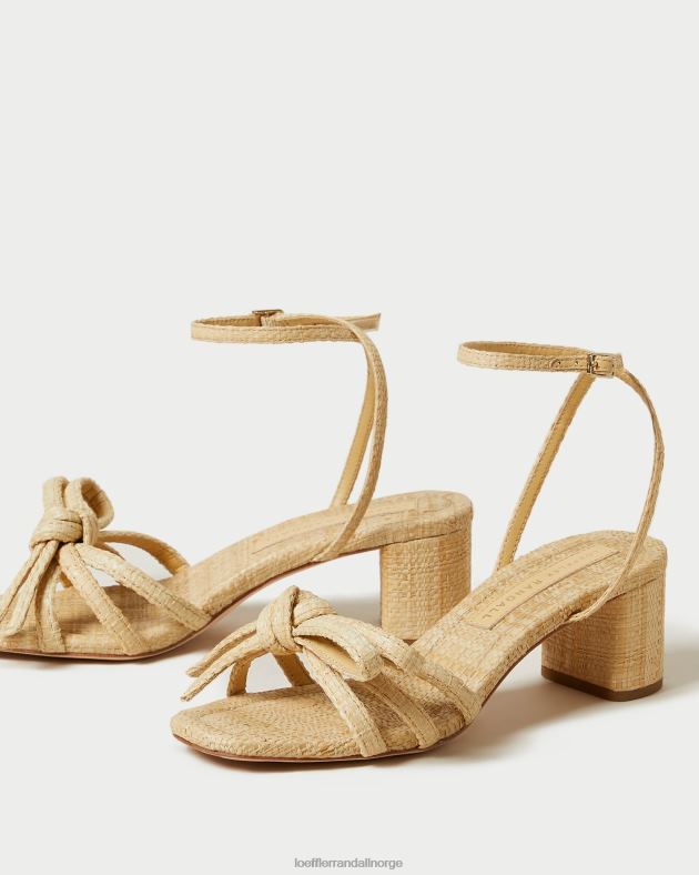 Loeffler Randall sko kvinner mikel sløyfe sandal med mellomhæl FT8D29 naturlig