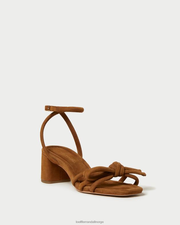 Loeffler Randall sko kvinner mikel sløyfe sandal med mellomhæl FT8D62 kakao