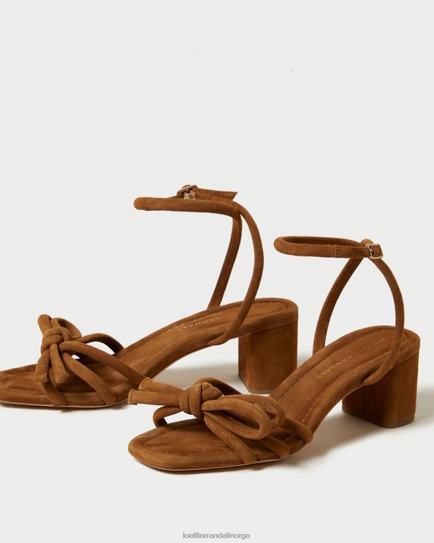 Loeffler Randall sko kvinner mikel sløyfe sandal med mellomhæl FT8D62 kakao