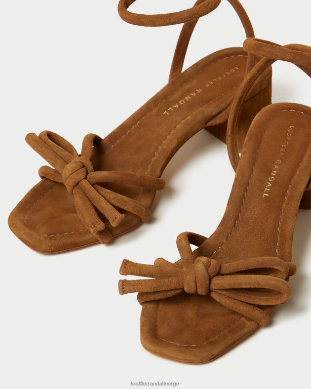 Loeffler Randall sko kvinner mikel sløyfe sandal med mellomhæl FT8D62 kakao