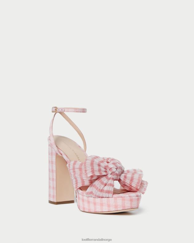 Loeffler Randall sko kvinner natalia bue hæl FT8D82 myk rosa gingham