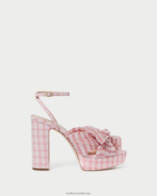 Loeffler Randall sko kvinner natalia bue hæl FT8D82 myk rosa gingham