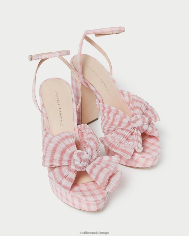 Loeffler Randall sko kvinner natalia bue hæl FT8D82 myk rosa gingham