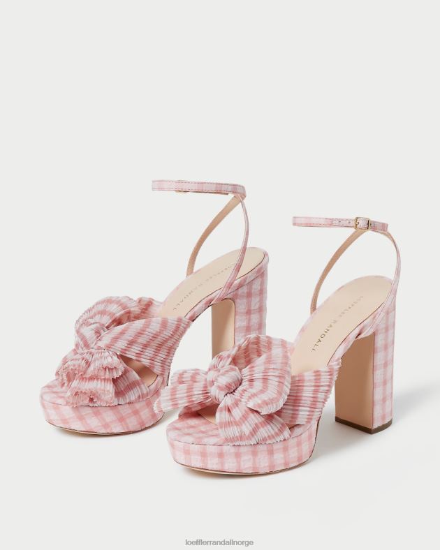 Loeffler Randall sko kvinner natalia bue hæl FT8D82 myk rosa gingham