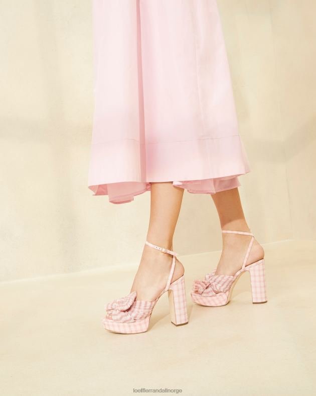 Loeffler Randall sko kvinner natalia bue hæl FT8D82 myk rosa gingham