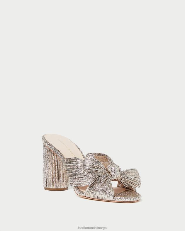Loeffler Randall sko kvinner penny plissert sløyfehæl FT8D69 champagne