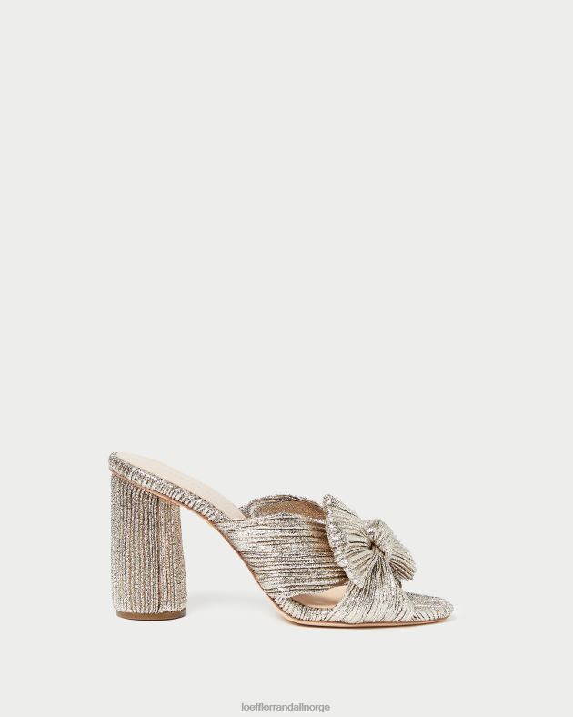 Loeffler Randall sko kvinner penny plissert sløyfehæl FT8D69 champagne