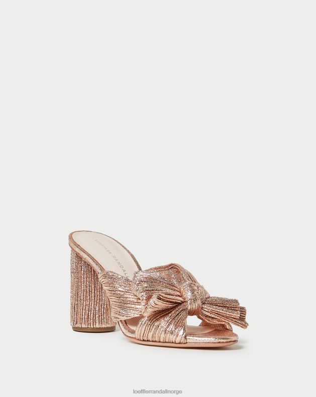 Loeffler Randall sko kvinner penny plissert sløyfehæl FT8D76 sanddyne